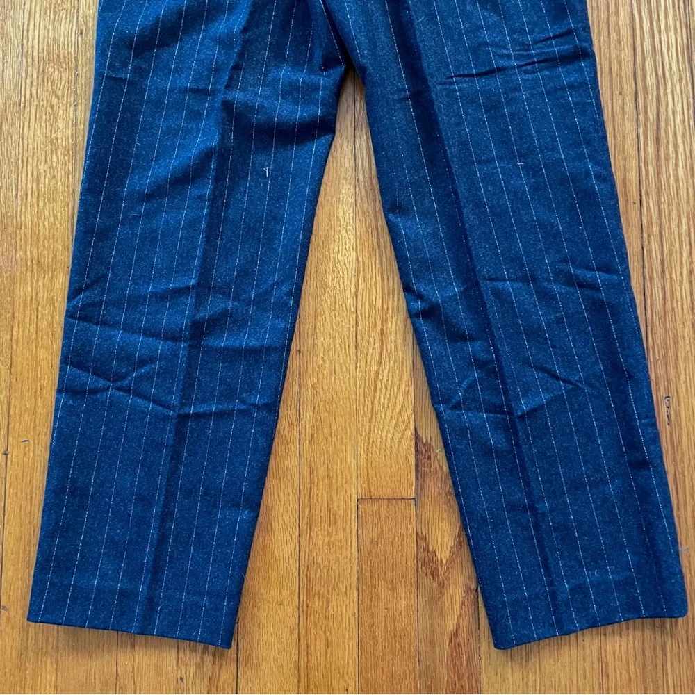 Lafayette 148 Navy Pinstriped Wool Pants with Elastic Waistband. Size S. NWT - Picture 6 of 10